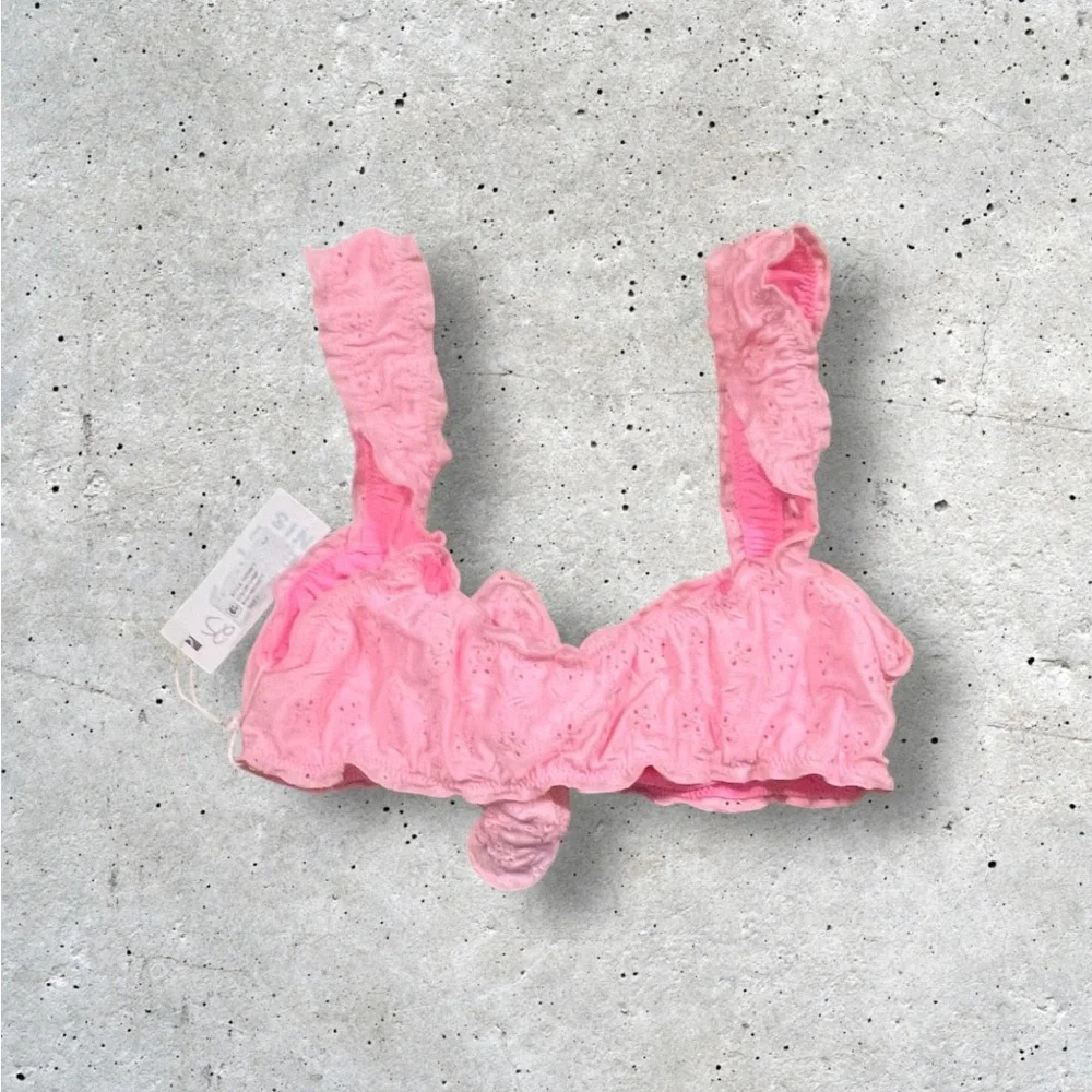NWT Frankies Bikinis Colby Eyelet Bikini Top